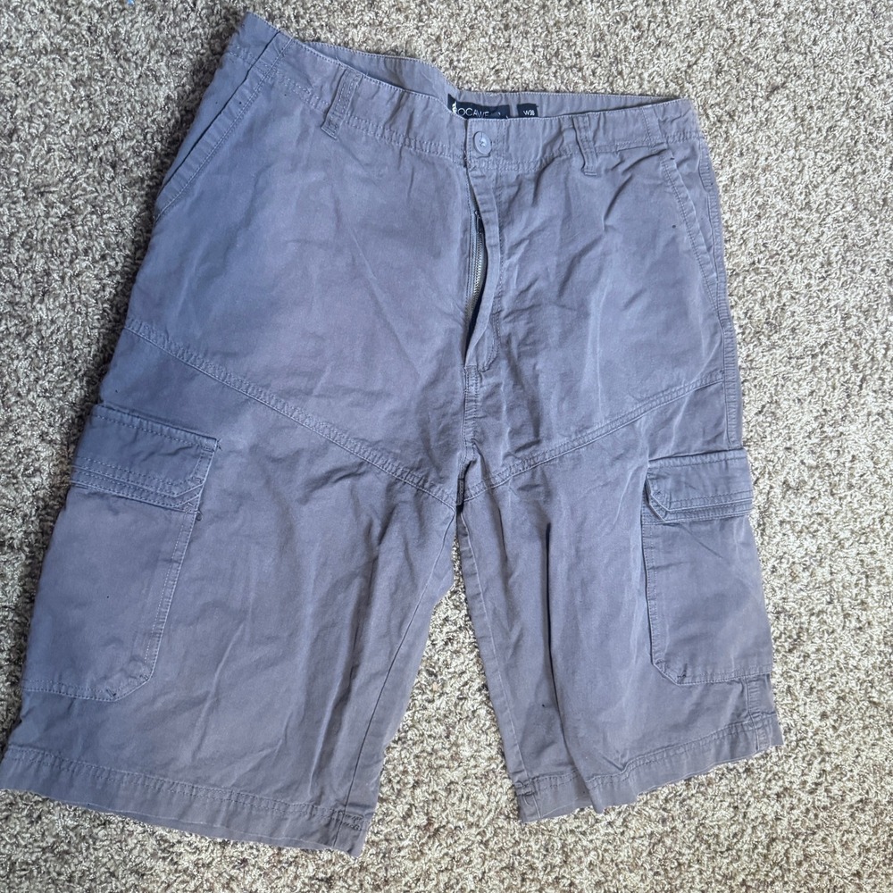 Rocawear Mens 36 Gray 100% Cotton Cargo Shorts Relaxed Fit Utility Streetwear